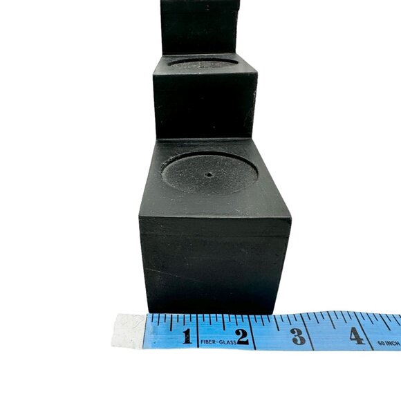 Order Home Collection 5 pc Tiered Wood Glass Votive Holder with Candles NIB - Picture 9 of 9